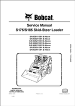 Bobcat S175 and S185 Turbo, spare parts catalog and service manual for