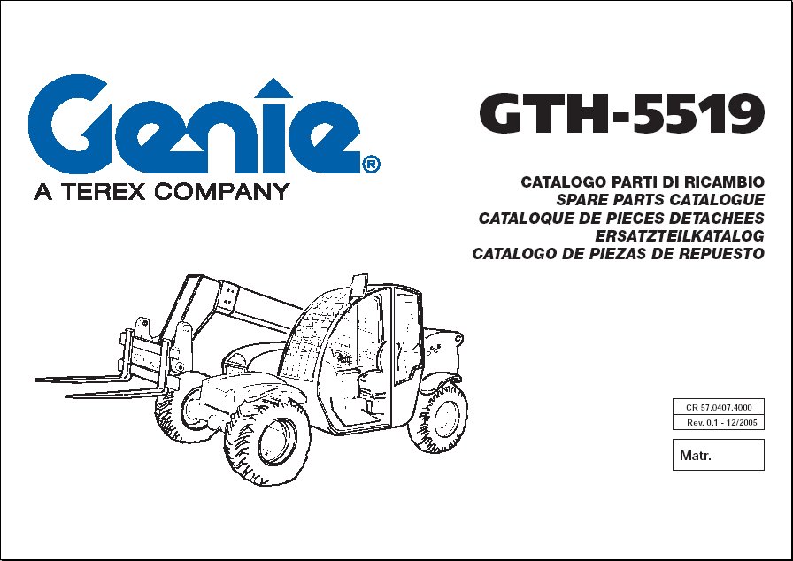 Genie Forklifts Spare Parts, spare parts catalogs for Genie Telehandler