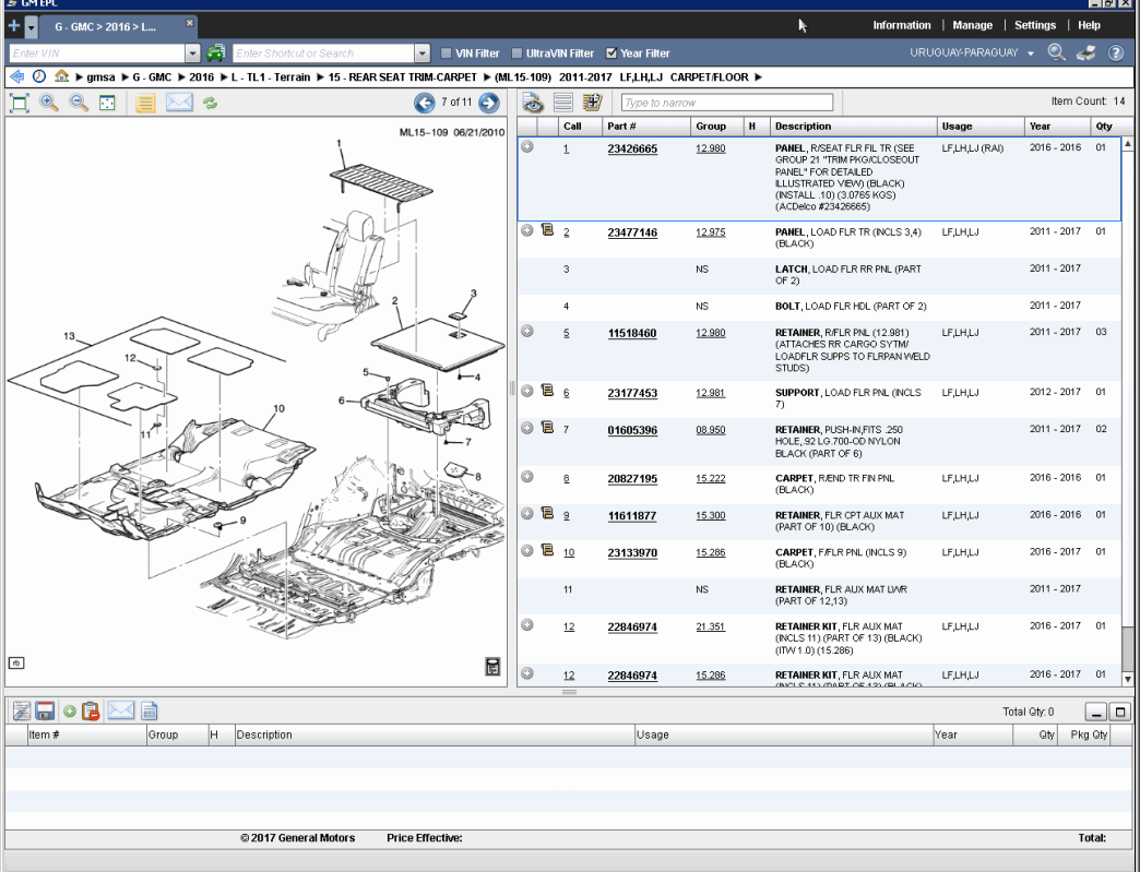 General Motors GMSA 2017, spare parts catalog and accessories catalog ...