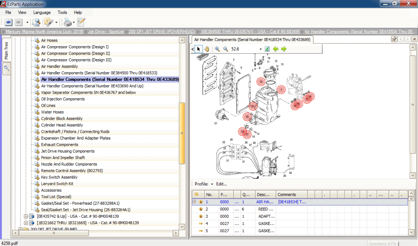 Mercury Marine NA 2023 Vmware, EzParts, original spare parts catalog ...