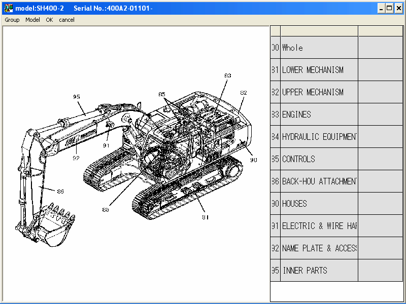 Sumitomo Hydraulic Excavators, electronic spare parts catalog for ...