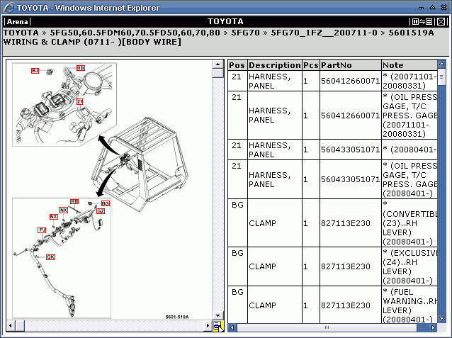 Toyota BT ForkLifts, PartsArena, full original spare parts catalog in ...