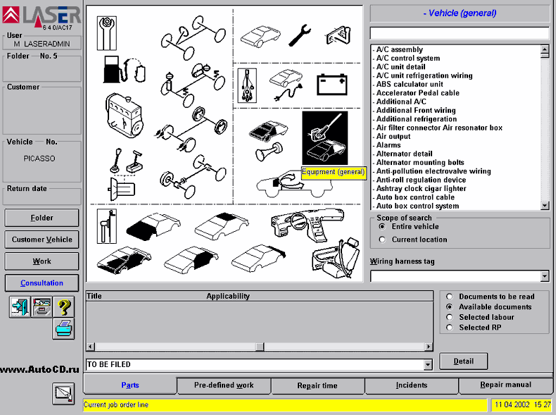 Citroen Parts and Repair 2006, LaserTec, spare parts for all models