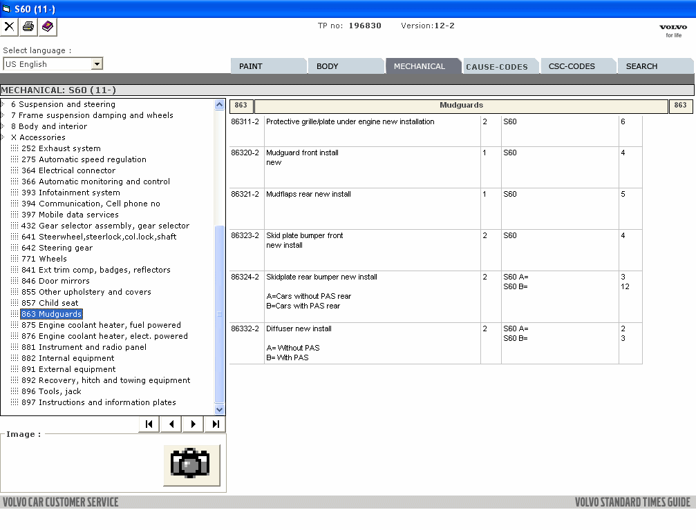 Volvo Standart Times Guide (VSTG), labor times catalog, Volvo Standart